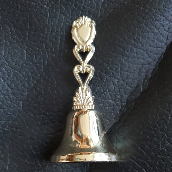 Vintage Galena Illinois Grants Home Gold Tone Souvenir Trinket Service Bell - Picture 5 of 5